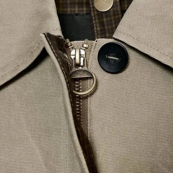 Zara Limited Edition Waxed Trench Coat Sz L - Picture 4 of 8